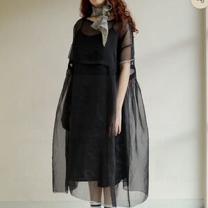 Runaway Bicycle Black Sheer Dress